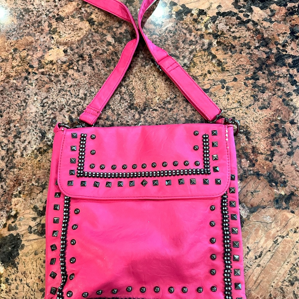 Studded Pink Crossbody Bag